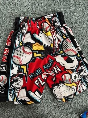Flow Society Home Flow Boys Graphic 'Home Run' Baseball Shorts